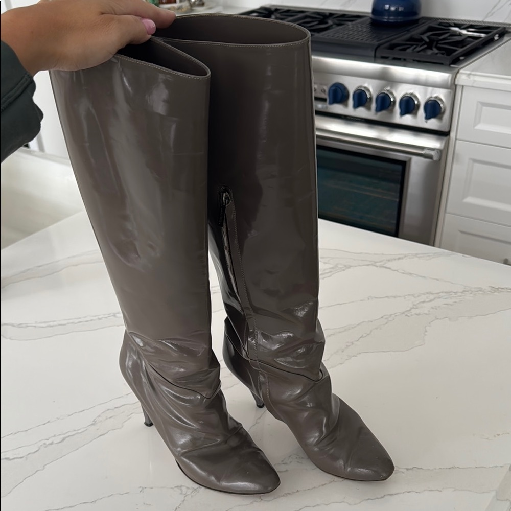Elegant Gray Women's Knee-High Boots